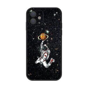 iPhone 13 Case Astronaut Space Basketball Black Stars Dunking Apple Design